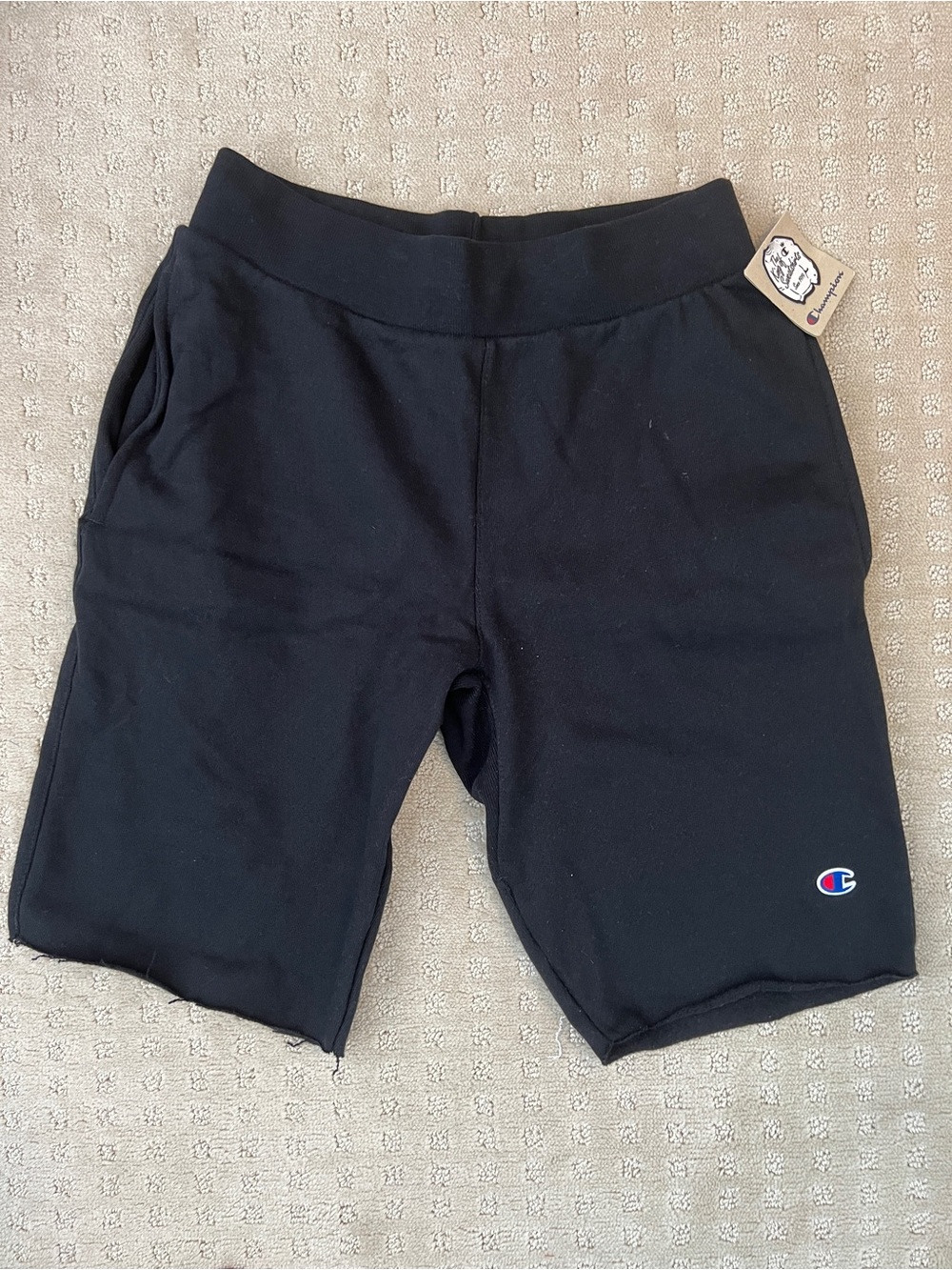 Champion Reverse Weave Cut Off Sweat Shorts, Black, Small